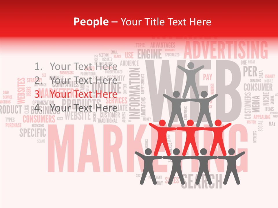 A Word Cloud With The Words Web Marketing On It PowerPoint Template