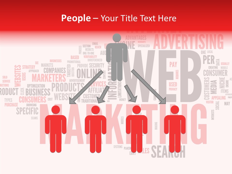 A Word Cloud With The Words Web Marketing On It PowerPoint Template