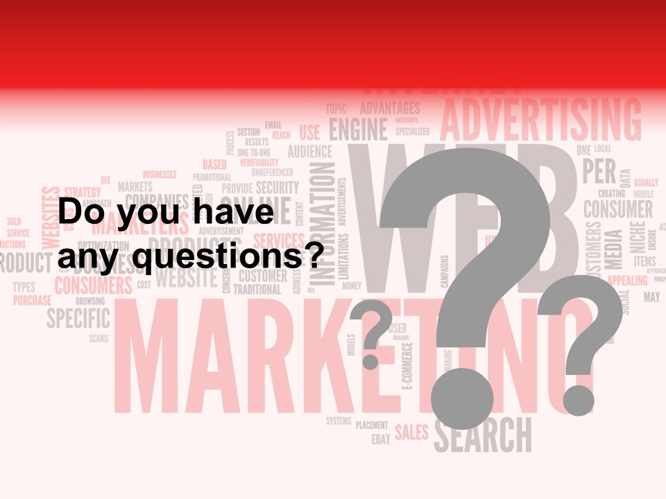 A Word Cloud With The Words Web Marketing On It PowerPoint Template