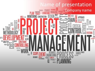 A Word Cloud With The Words Project Management Written In It PowerPoint Template