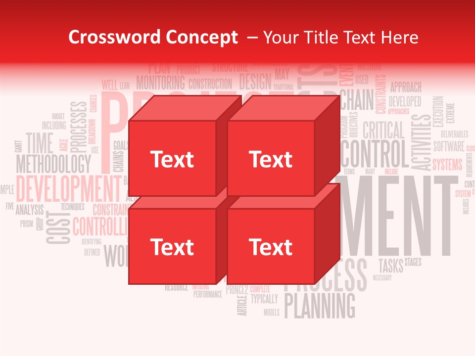 A Word Cloud With The Words Project Management Written In It PowerPoint Template