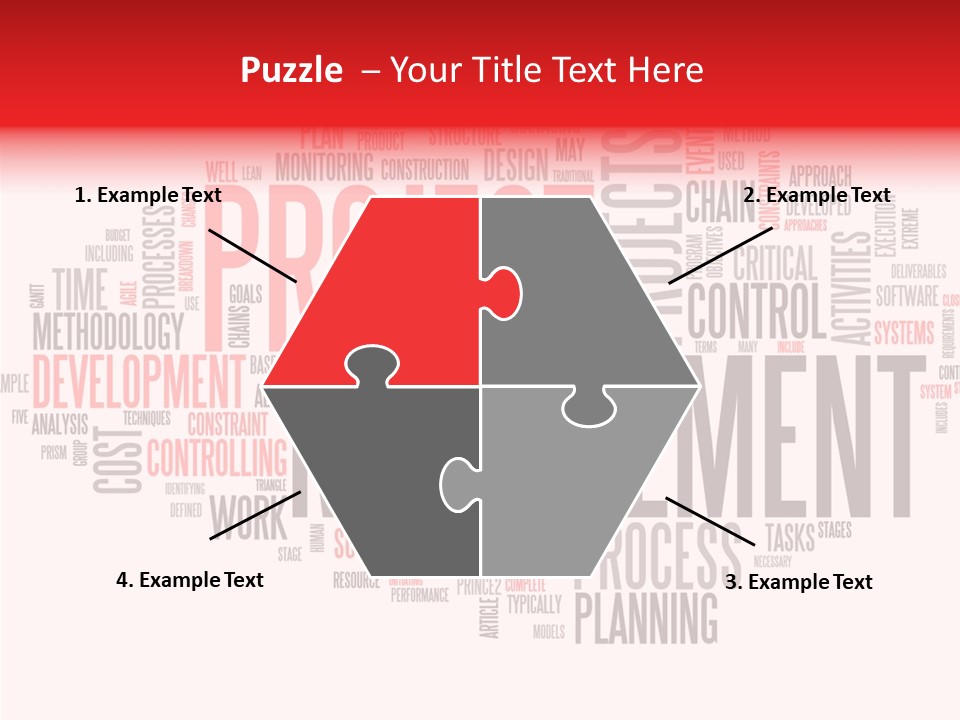A Word Cloud With The Words Project Management Written In It PowerPoint Template