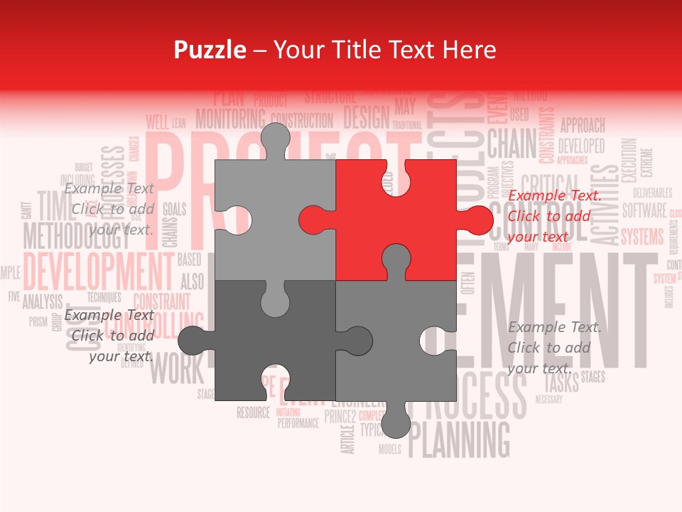 A Word Cloud With The Words Project Management Written In It PowerPoint Template