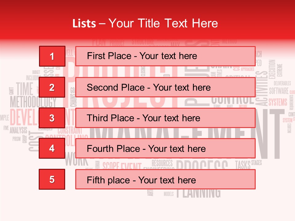 A Word Cloud With The Words Project Management Written In It PowerPoint Template