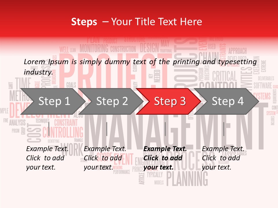 A Word Cloud With The Words Project Management Written In It PowerPoint Template