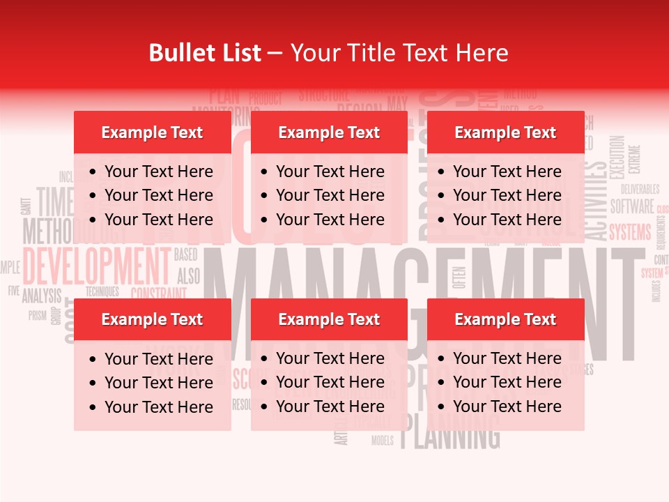 A Word Cloud With The Words Project Management Written In It PowerPoint Template
