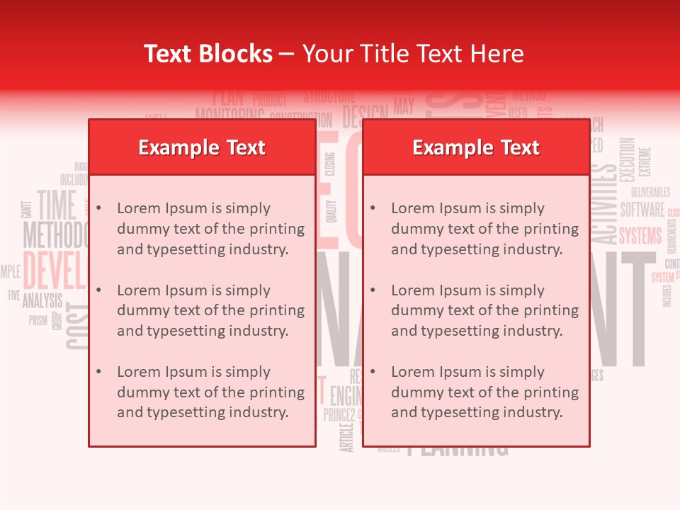 A Word Cloud With The Words Project Management Written In It PowerPoint Template