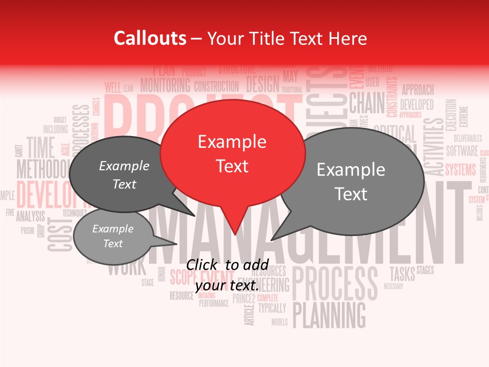 A Word Cloud With The Words Project Management Written In It PowerPoint Template