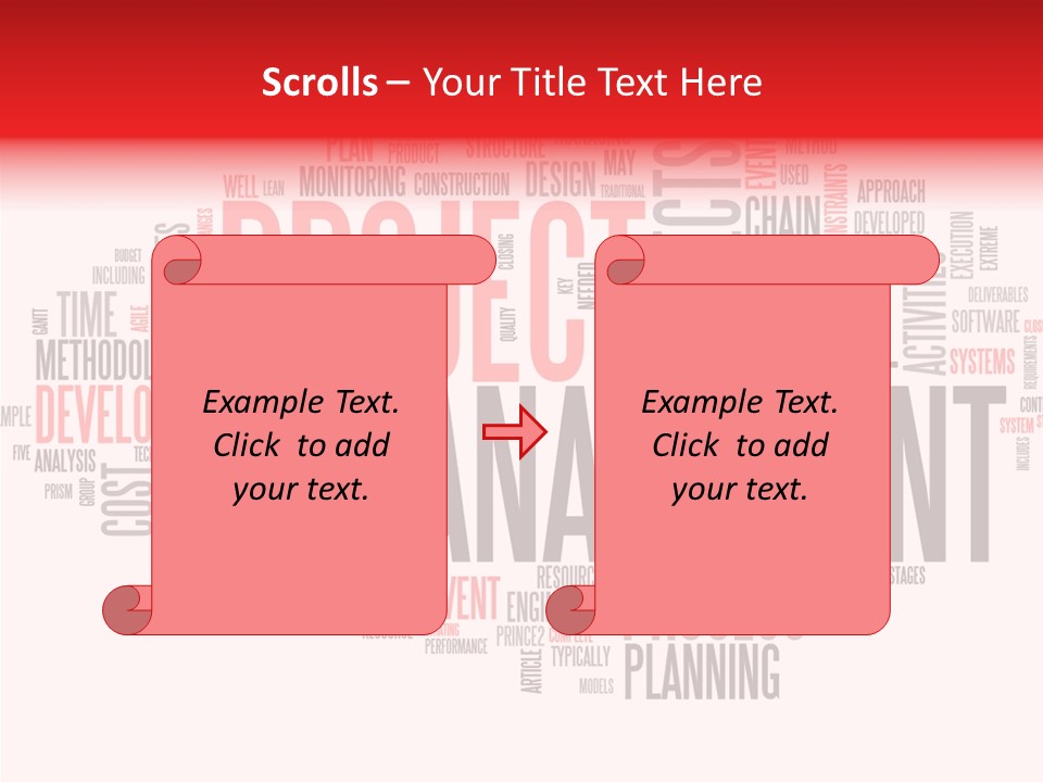 A Word Cloud With The Words Project Management Written In It PowerPoint Template
