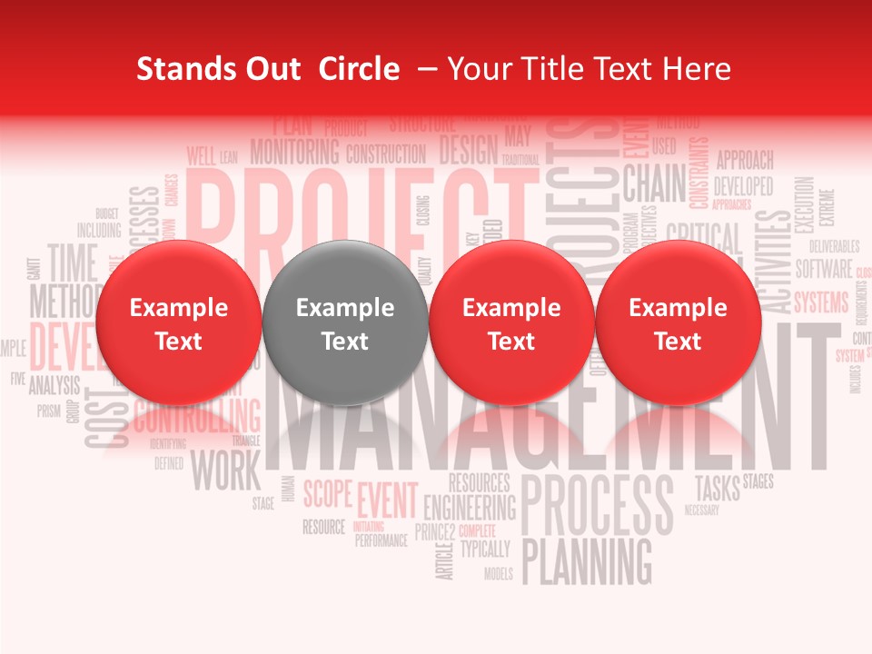 A Word Cloud With The Words Project Management Written In It PowerPoint Template