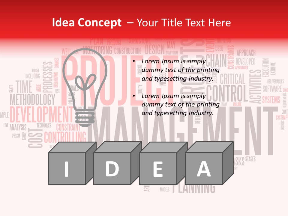 A Word Cloud With The Words Project Management Written In It PowerPoint Template