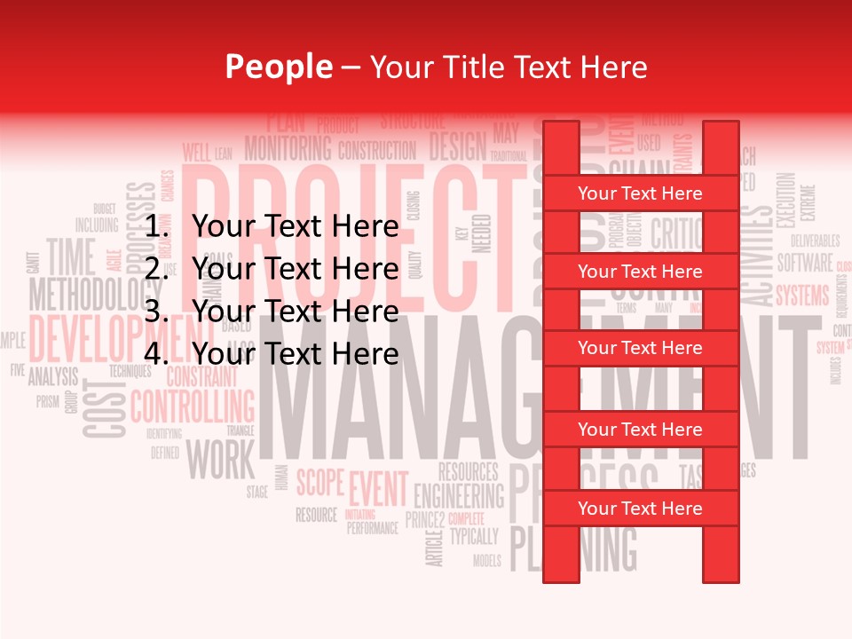 A Word Cloud With The Words Project Management Written In It PowerPoint Template
