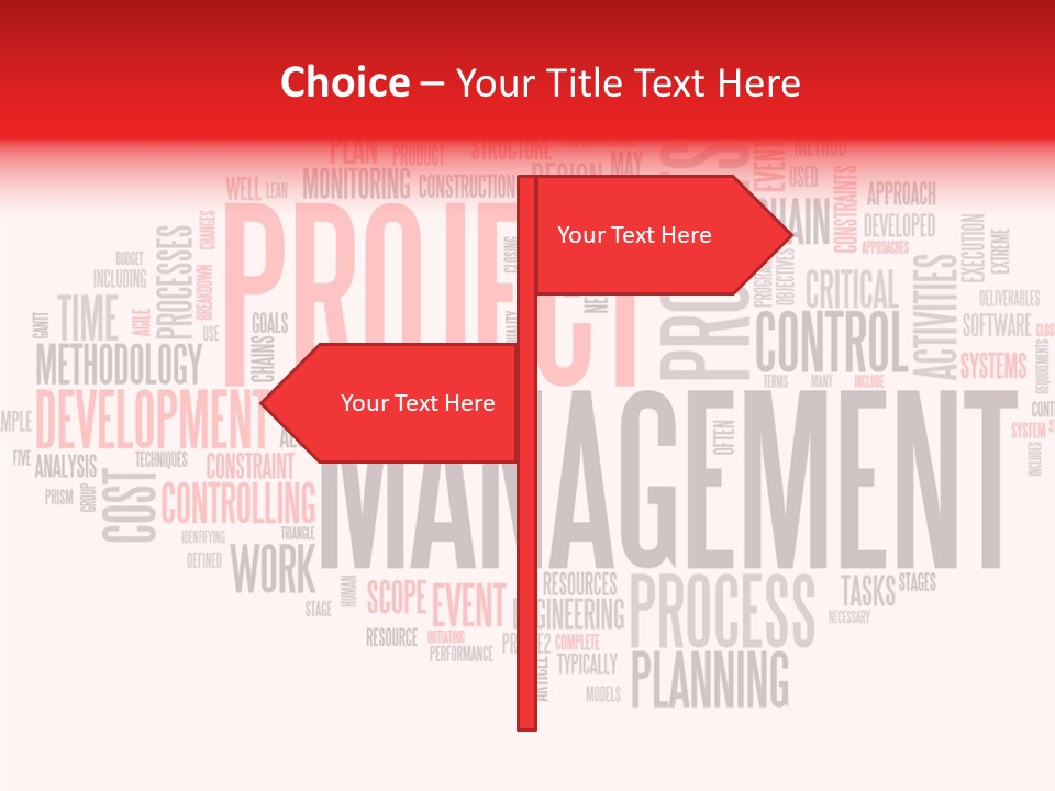 A Word Cloud With The Words Project Management Written In It PowerPoint Template