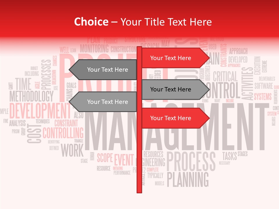 A Word Cloud With The Words Project Management Written In It PowerPoint Template