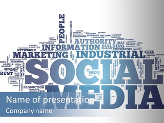 A Word Cloud With Social Media Related To It PowerPoint Template