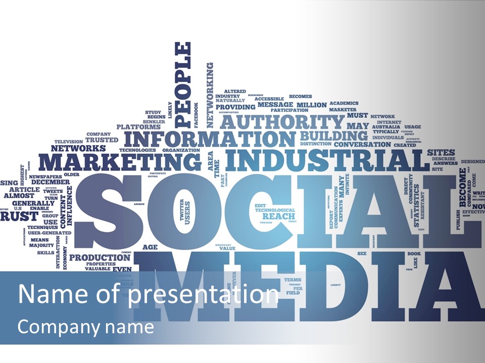 A Word Cloud With Social Media Related To It PowerPoint Template