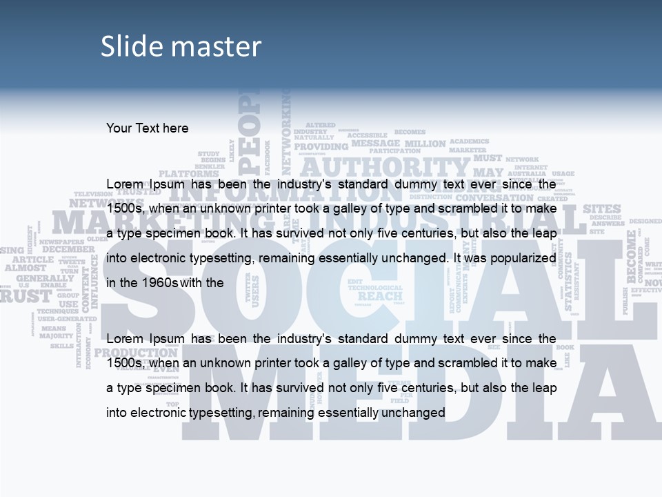 A Word Cloud With Social Media Related To It PowerPoint Template