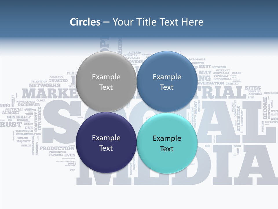 A Word Cloud With Social Media Related To It PowerPoint Template