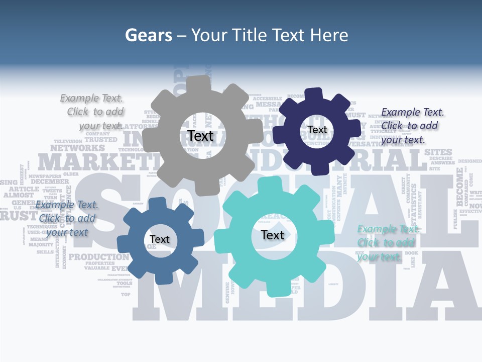 A Word Cloud With Social Media Related To It PowerPoint Template