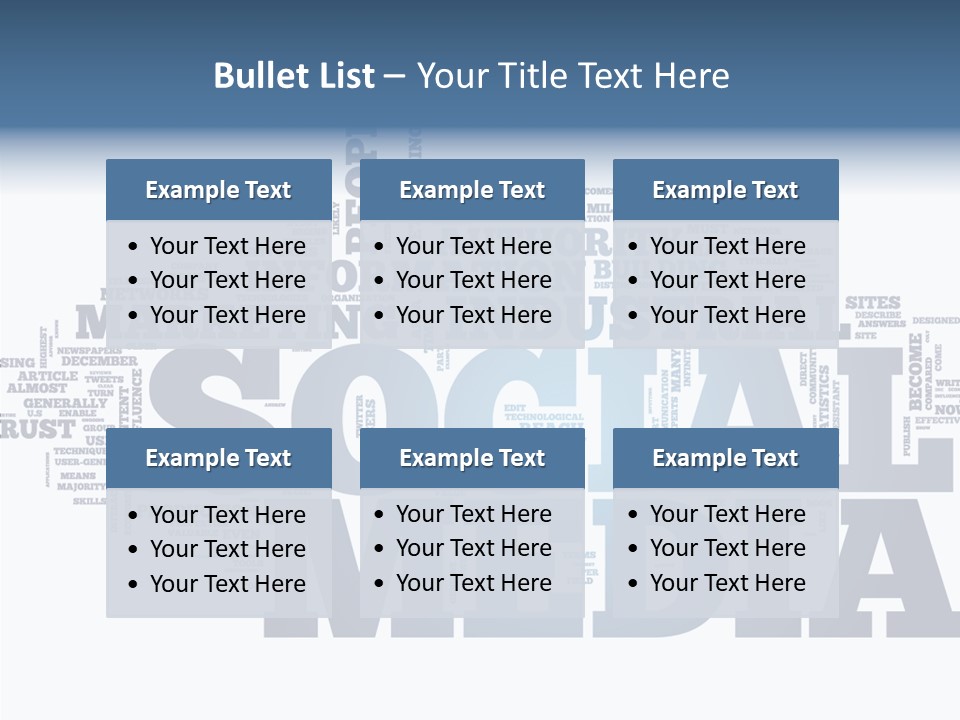 A Word Cloud With Social Media Related To It PowerPoint Template