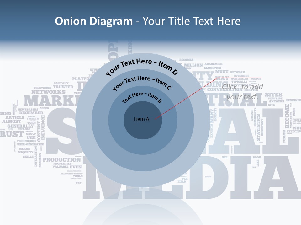 A Word Cloud With Social Media Related To It PowerPoint Template