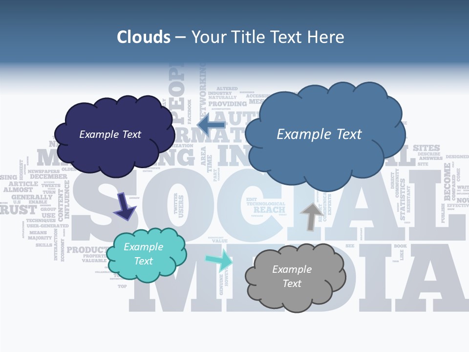 A Word Cloud With Social Media Related To It PowerPoint Template