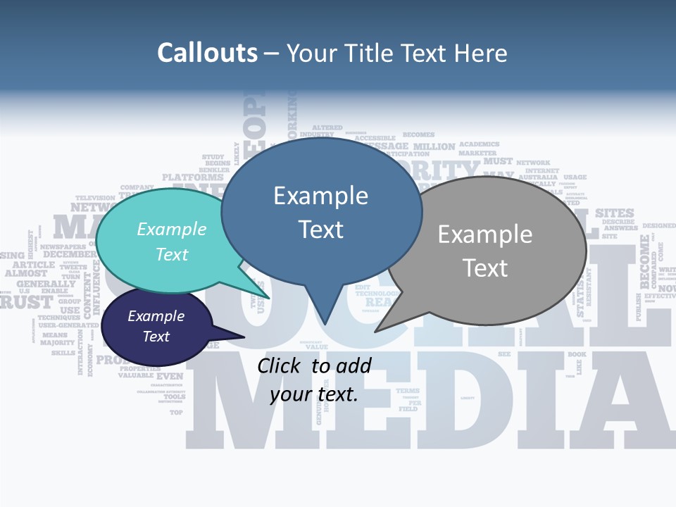 A Word Cloud With Social Media Related To It PowerPoint Template