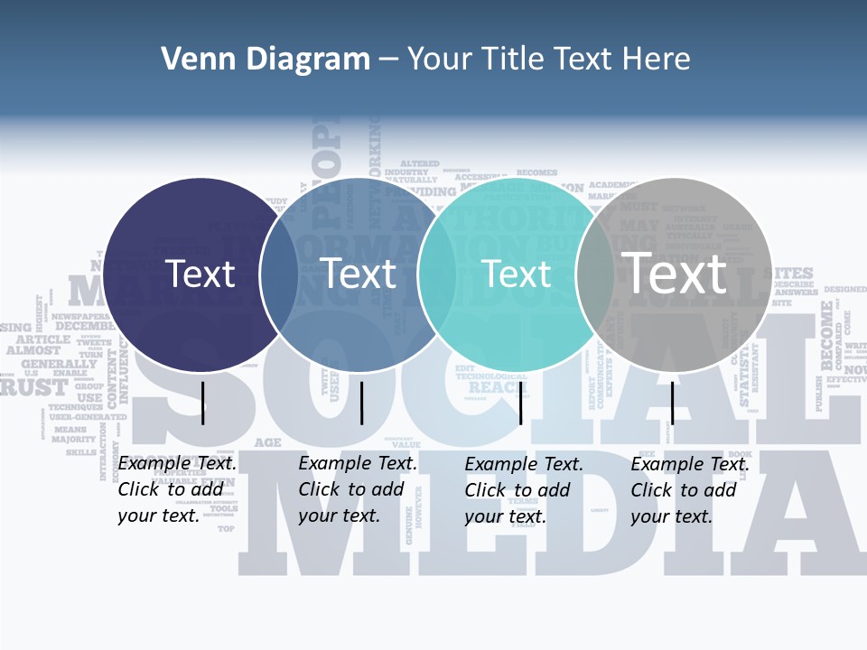 A Word Cloud With Social Media Related To It PowerPoint Template