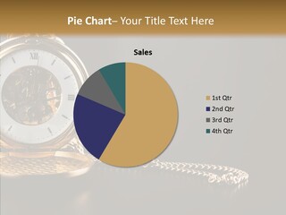 A Golden Pocket Watch On A Black Table PowerPoint Template