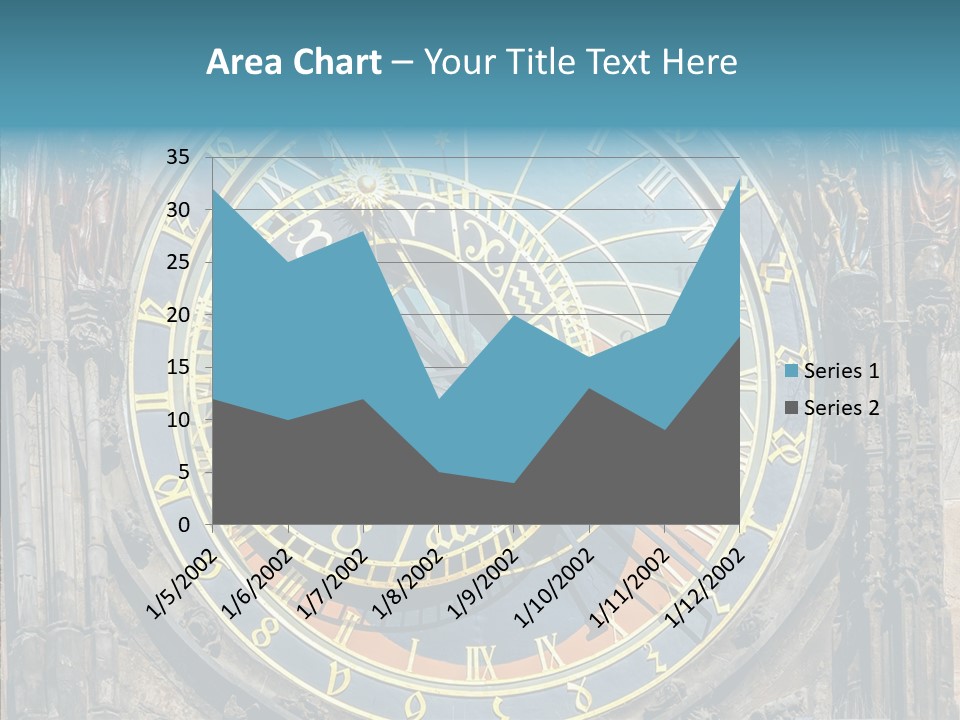 A Large Clock On The Side Of A Building PowerPoint Template