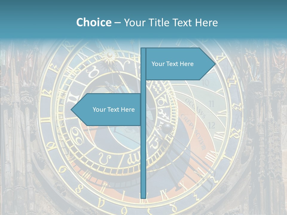 A Large Clock On The Side Of A Building PowerPoint Template