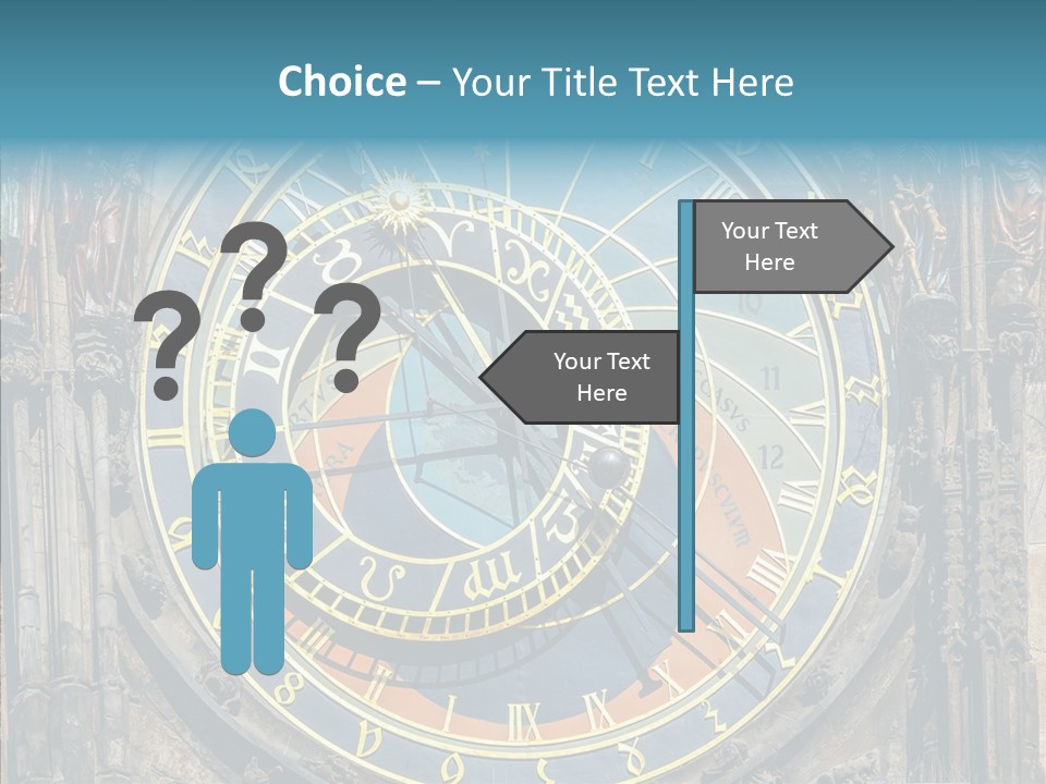 A Large Clock On The Side Of A Building PowerPoint Template