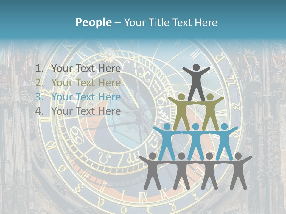 A Large Clock On The Side Of A Building PowerPoint Template