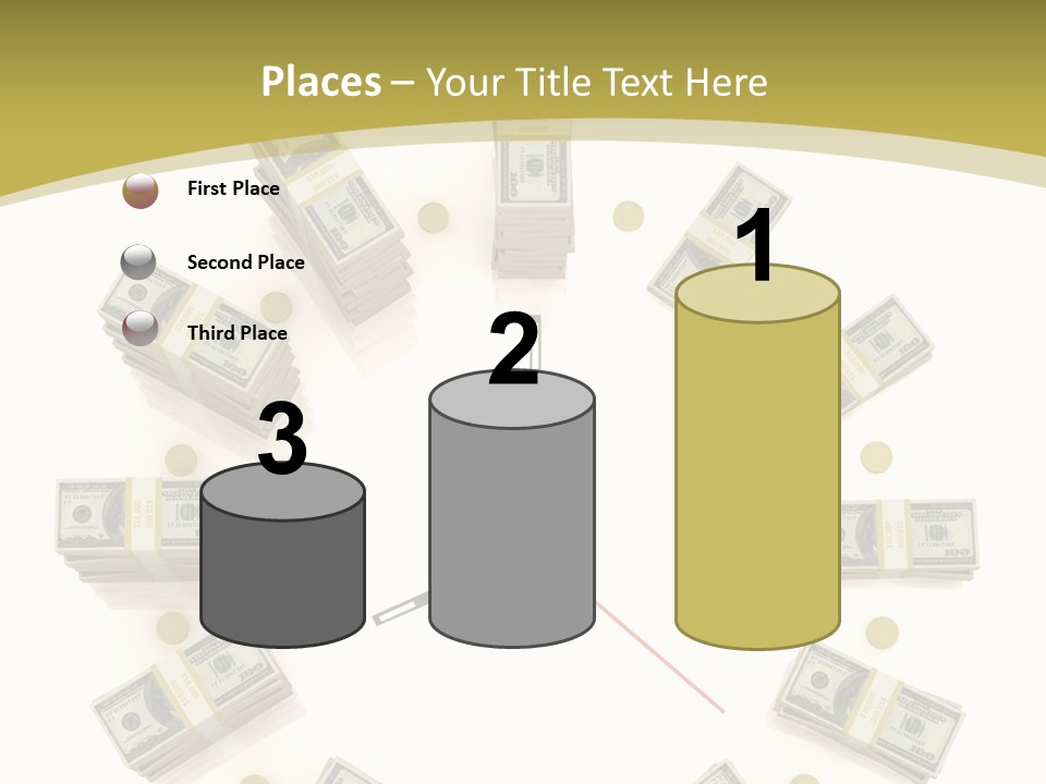 A Clock With Money On The Face Of It PowerPoint Template