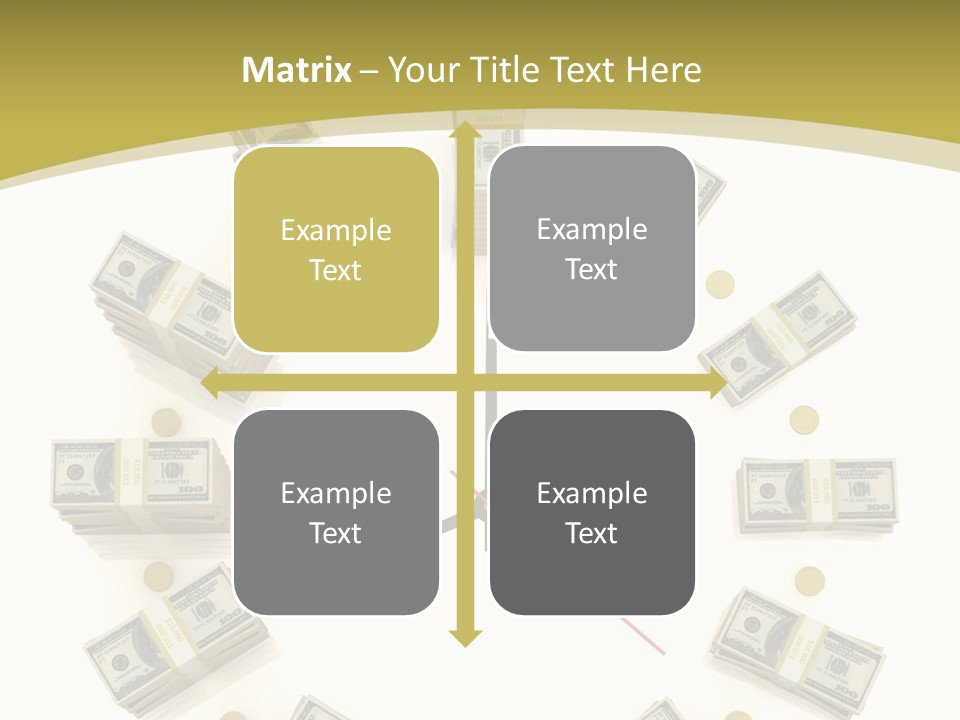 A Clock With Money On The Face Of It PowerPoint Template