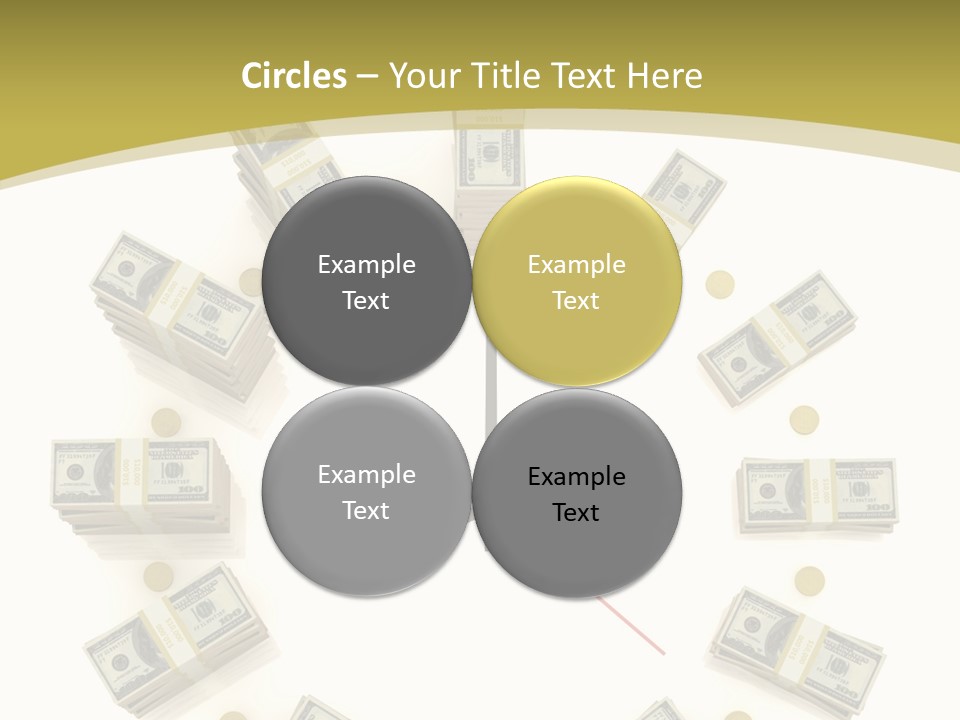 A Clock With Money On The Face Of It PowerPoint Template