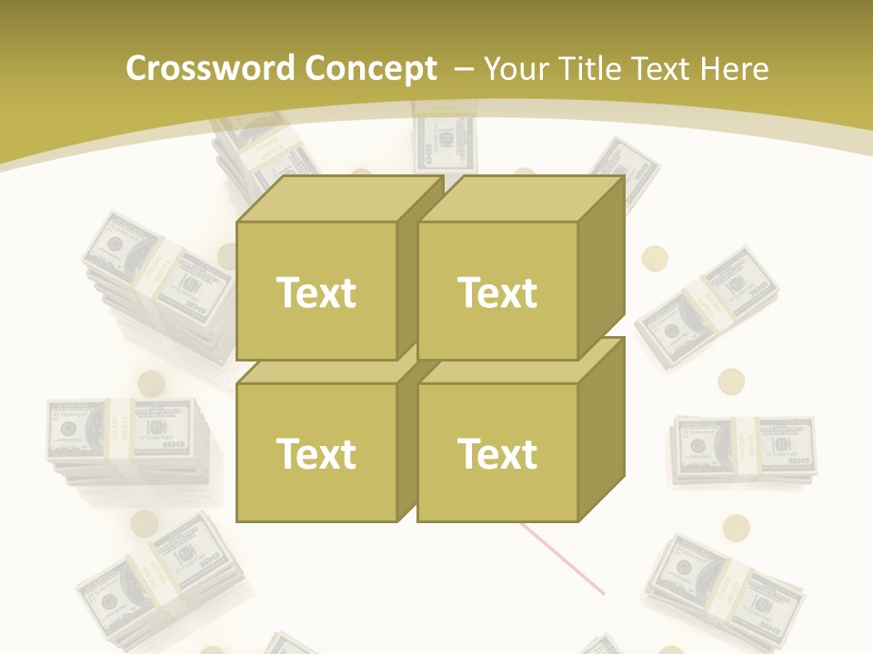 A Clock With Money On The Face Of It PowerPoint Template