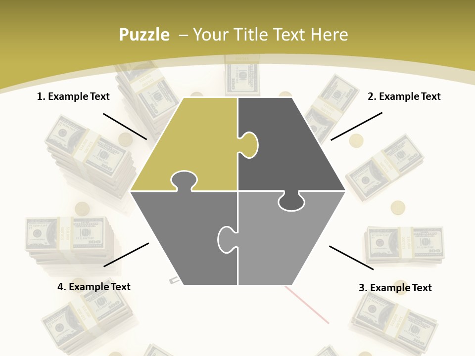 A Clock With Money On The Face Of It PowerPoint Template