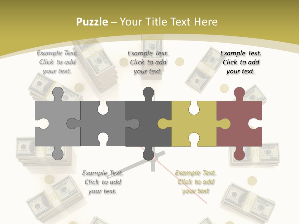 A Clock With Money On The Face Of It PowerPoint Template