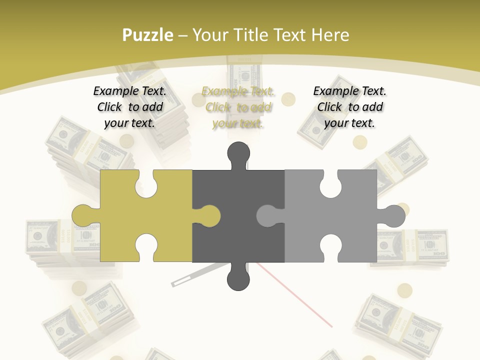 A Clock With Money On The Face Of It PowerPoint Template