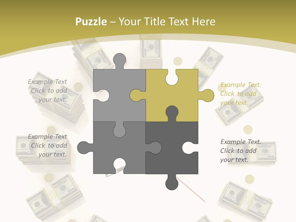 A Clock With Money On The Face Of It PowerPoint Template