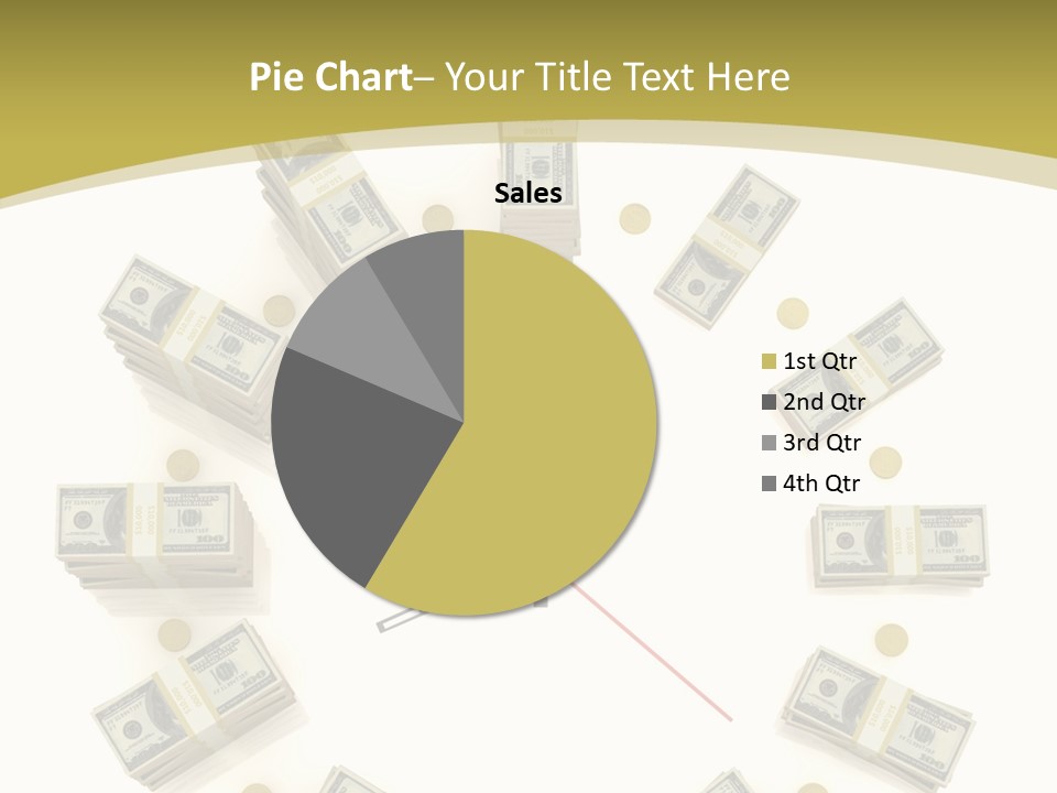 A Clock With Money On The Face Of It PowerPoint Template