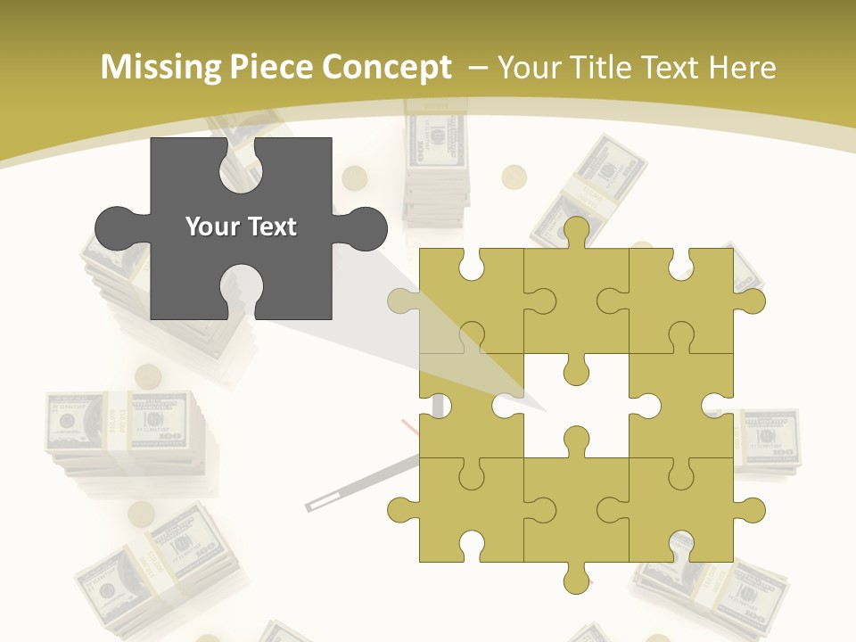 A Clock With Money On The Face Of It PowerPoint Template