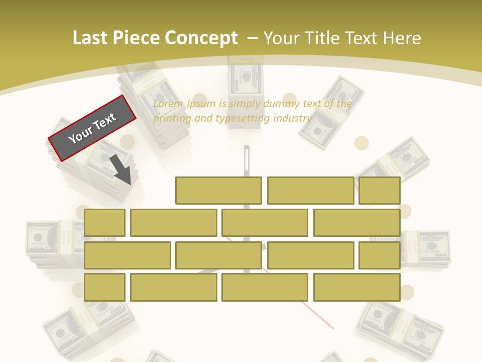 A Clock With Money On The Face Of It PowerPoint Template