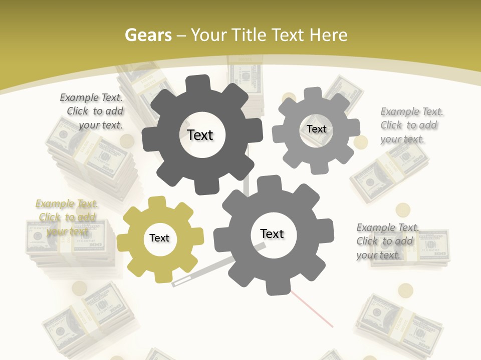 A Clock With Money On The Face Of It PowerPoint Template