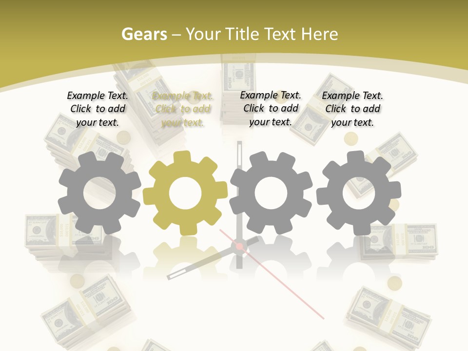 A Clock With Money On The Face Of It PowerPoint Template