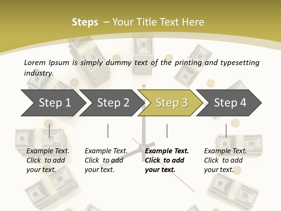 A Clock With Money On The Face Of It PowerPoint Template