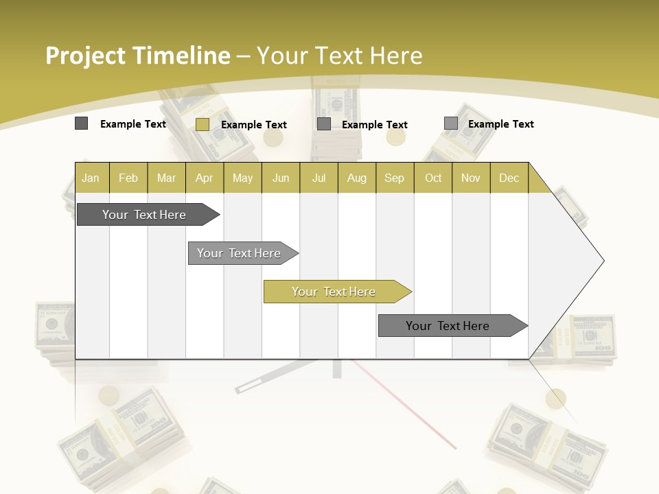 A Clock With Money On The Face Of It PowerPoint Template
