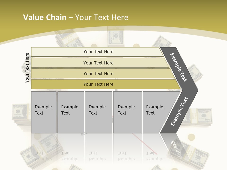 A Clock With Money On The Face Of It PowerPoint Template