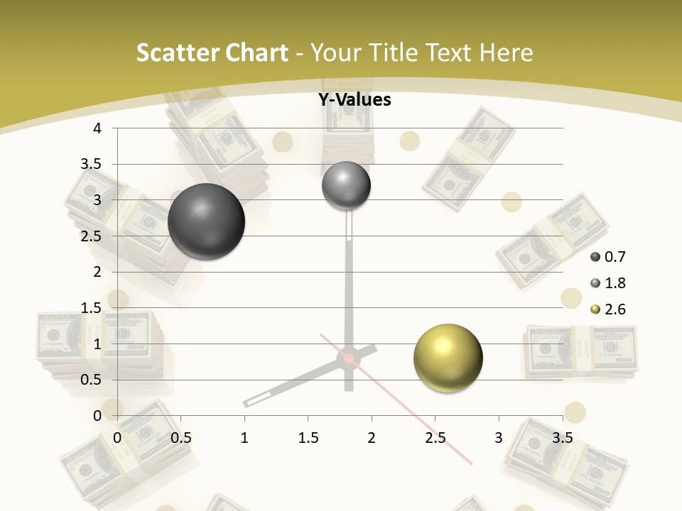 A Clock With Money On The Face Of It PowerPoint Template